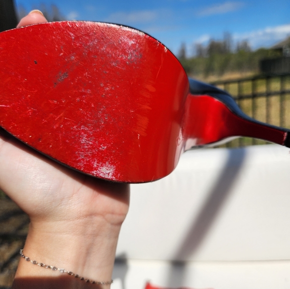 CHRISTIAN LOUBOUTIN 36.5 C'EST MOI BLACK LEATHER BUTTON ANKLE BOOTS - Picture 13 of 13